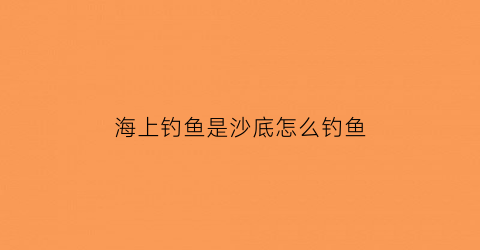 海上钓鱼是沙底怎么钓鱼(海边钓底)