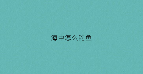 海中怎么钓鱼(海里钓鱼技巧大全)