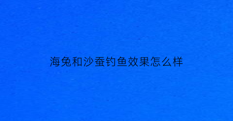 海兔和沙蚕钓鱼效果怎么样(海兔钓什么鱼好)