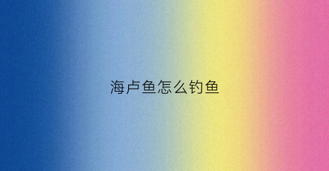海卢鱼怎么钓鱼(怎样钓海鲈鱼用什么饵料好)
