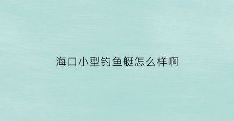 海口小型钓鱼艇怎么样啊(海口小型钓鱼艇怎么样啊多少钱)