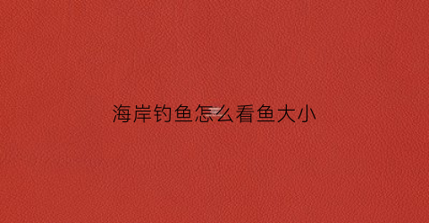 海岸钓鱼怎么看鱼大小(海岸钓鱼怎么看鱼大小图解)