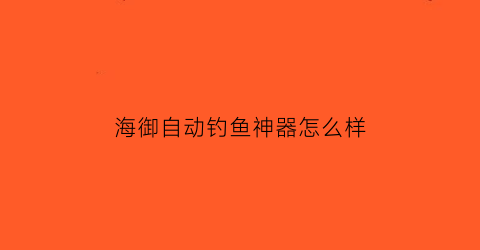 “海御自动钓鱼神器怎么样(海竿自动钓鱼器)