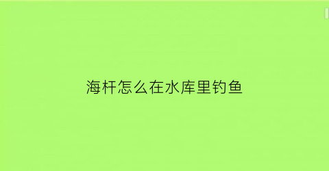 “海杆怎么在水库里钓鱼(海杆怎么在水库里钓鱼视频)