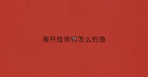 海杆挂串钩怎么钓鱼(海竿怎么挂串钩视频教程)