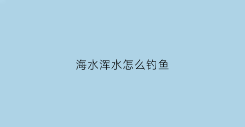 海水浑水怎么钓鱼(海边浑水可以钓鱼吗)