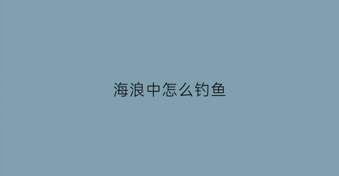 海浪中怎么钓鱼(海钓浪大怎么钓鱼)