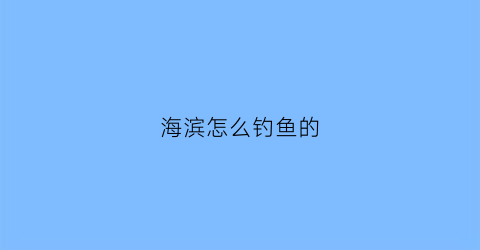 海滨怎么钓鱼的(海钓滩钓怎样找钓点)