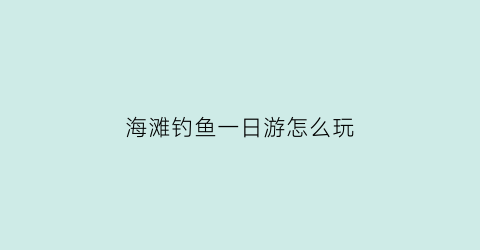 海滩钓鱼一日游怎么玩(海滩钓鱼一日游怎么玩的)