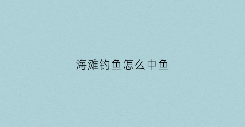 海滩钓鱼怎么中鱼(海滩钓鱼用什么鱼饵)