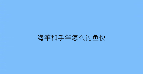 “海竿和手竿怎么钓鱼快(海竿与手竿哪个好玩)