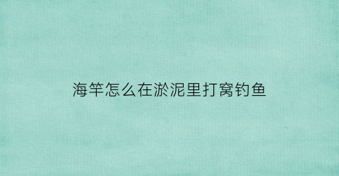 “海竿怎么在淤泥里打窝钓鱼(淤泥比较厚怎么用海竿钓大鱼)