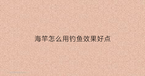 海竿怎么用钓鱼效果好点(海竿钓鱼怎么钓法)