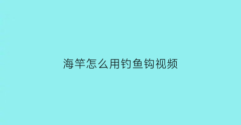 “海竿怎么用钓鱼钩视频(海竿怎么用钓鱼钩视频教程)