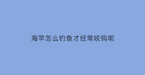 “海竿怎么钓鱼才经常咬钩呢(海竿怎么才能钓到大鱼)