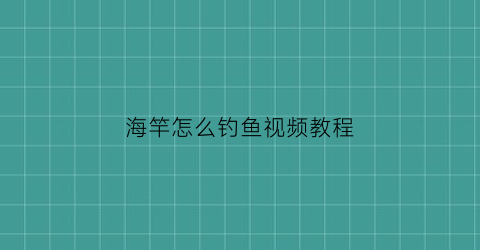 “海竿怎么钓鱼视频教程(海竿钓鱼教学)