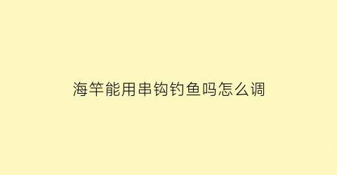 “海竿能用串钩钓鱼吗怎么调(海竿串钩可以用浮漂吗)