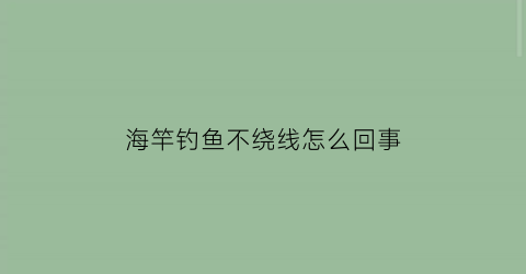 海竿钓鱼不绕线怎么回事(海竿钓鱼不绕线怎么回事呀)