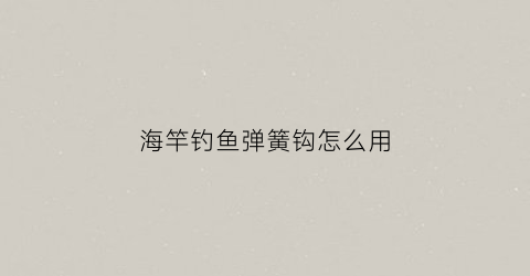 海竿钓鱼弹簧钩怎么用(海竿加弹簧连接竿稍)