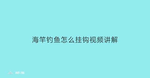 海竿钓鱼怎么挂钩视频讲解(海竿钓鱼怎么挂钩视频讲解图片)