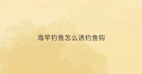 海竿钓鱼怎么诱钓鱼钩(海钓竿用什么做诱饵)