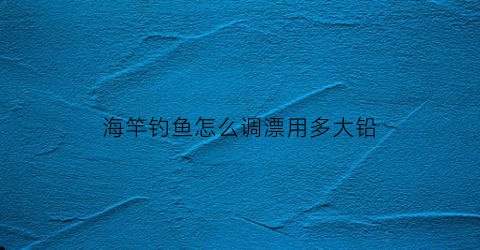 海竿钓鱼怎么调漂用多大铅(海竿钓鱼调漂的正确方法)