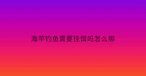 海竿钓鱼需要挂饵吗怎么绑(用海竿钓鱼时需要打窝吗)