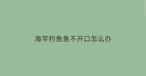 海竿钓鱼鱼不开口怎么办(海竿钓鱼鱼不开口怎么办呀)