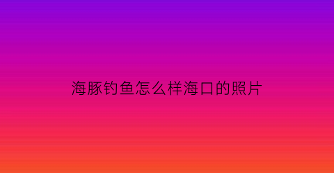 “海豚钓鱼怎么样海口的照片(海豚鱼情况)