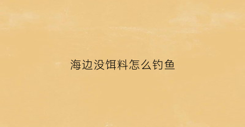海边没饵料怎么钓鱼(海边没饵料怎么钓鱼呢)