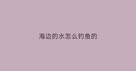 海边的水怎么钓鱼的(海边怎样钓鱼容易上钓法)