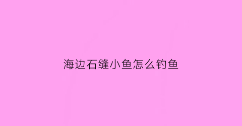海边石缝小鱼怎么钓鱼(海边石头缝的鱼)