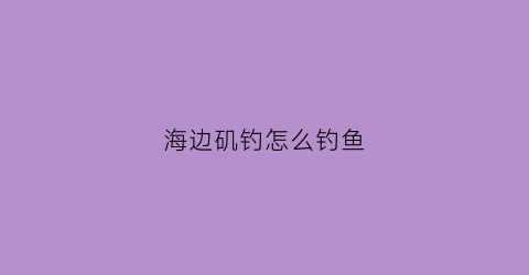 海边矶钓怎么钓鱼(海边矶钓用什么钓组)