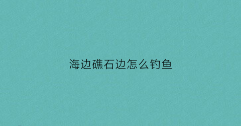 海边礁石边怎么钓鱼(礁石区海钓怎么钓鱼挂底)