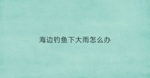 “海边钓鱼下大雨怎么办(海边下雨能钓鱼吗)