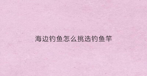 海边钓鱼怎么挑选钓鱼竿(海边怎么钓手竿)
