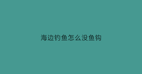 海边钓鱼怎么没鱼钩(海边钓鱼要钓底吗)