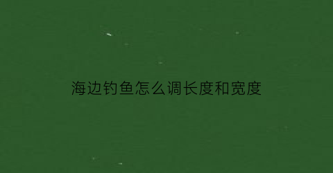 海边钓鱼怎么调长度和宽度(海边钓鱼怎么调漂)