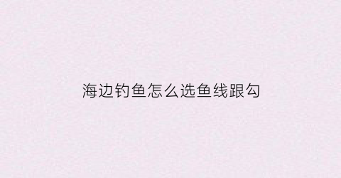 海边钓鱼怎么选鱼线跟勾(海边钓鱼怎么选鱼线跟勾鱼线)