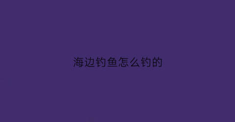 海边钓鱼怎么钓的(海边钓鱼的技巧)