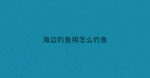 海边钓鱼用怎么钓鱼(海边钓鱼用怎么钓鱼最好)