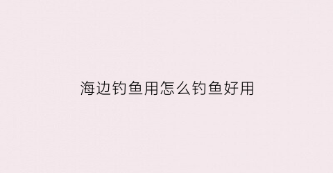 海边钓鱼用怎么钓鱼好用(海边怎么钓鱼能更好的钓到鱼)