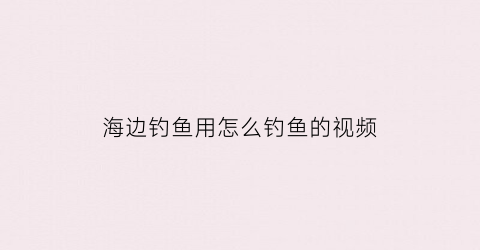 海边钓鱼用怎么钓鱼的视频(海边钓鱼技巧)