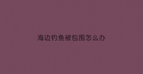 海边钓鱼被包围怎么办(海边钓鱼被咬很多包)