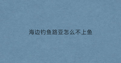 “海边钓鱼路亚怎么不上鱼(路亚去海边钓鱼用什么饵)