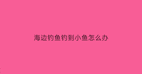 “海边钓鱼钓到小鱼怎么办(海边钓鱼钓到小鱼怎么办呢)