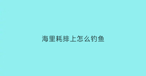 “海里耗排上怎么钓鱼(蚝排钓鱼技巧)