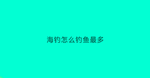 海钓怎么钓鱼最多(海钓怎样才能钓到大鱼)