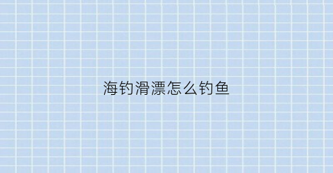 海钓滑漂怎么钓鱼(海钓滑漂怎么钓鱼视频)