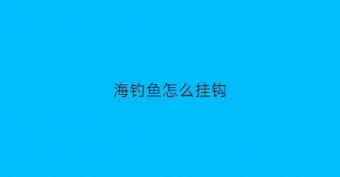 海钓鱼怎么挂钩(海钓鱼钩怎么挂饵)
